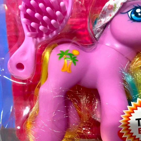 MY LITTLE PONY G3 NWT VTG 2005 BABY PONY HULA LULA TARGET EXCLUSIVE, BRUSH & HAT - Picture 2 of 13